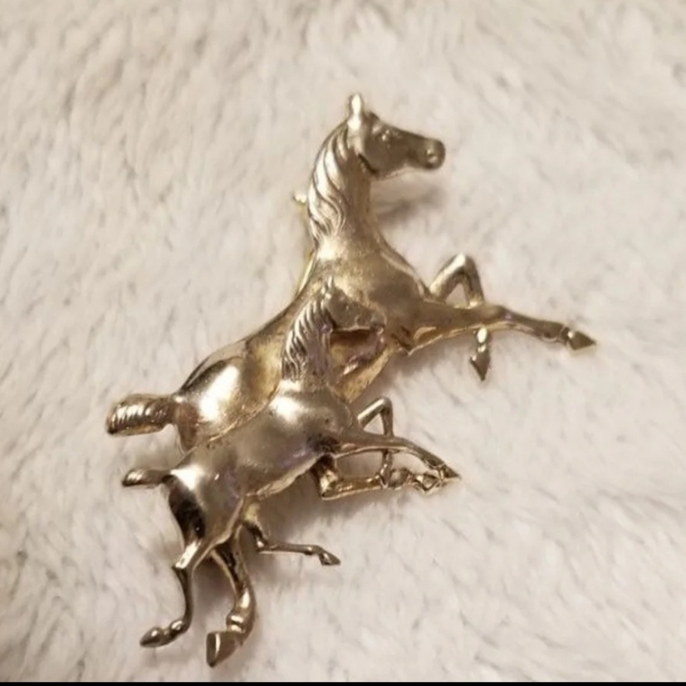 Rare Equestrian Vintage Sterling Silver Brooch
